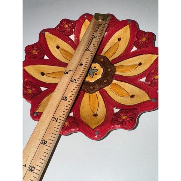 Hand-Painted Pier 1 Imports Carynthum Floral Plate - 10" Diameter - Picture 4 of 5